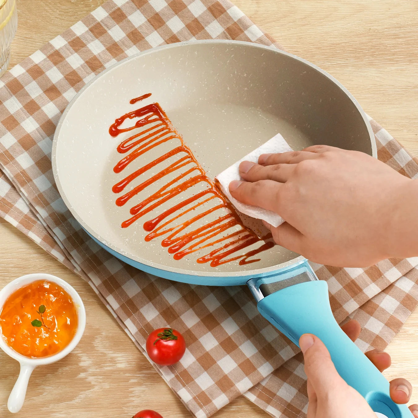 🍳 Μίνι Αντικολλητικό Τηγάνι Maifan Stone – 18cm | Ροζ ή Μπλε Χρώμα | Ιδανικό για Αυγά, Ομελέτες & Μπριζόλες