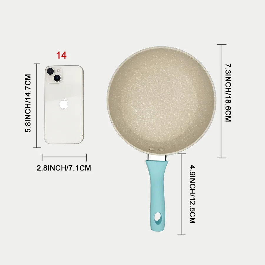 🍳 Μίνι Αντικολλητικό Τηγάνι Maifan Stone – 18cm | Ροζ ή Μπλε Χρώμα | Ιδανικό για Αυγά, Ομελέτες & Μπριζόλες