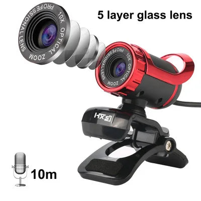 🌙🎥 Rotatable Night Vision Webcam – USB Κάμερα με 360° Περιστροφή & Μικρόφωνο 🎤💻