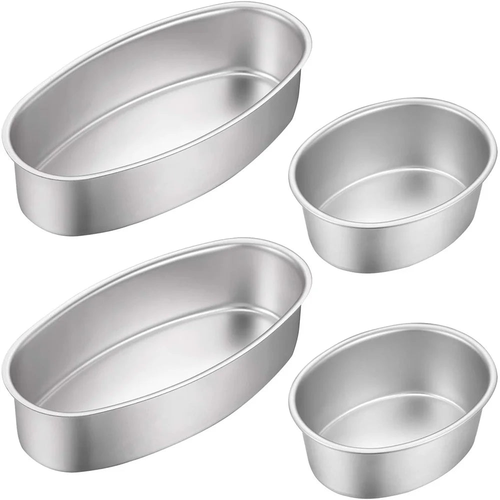🍞 4 Μεγέθη Αντικολλητικά Οβάλ Ταψιά – Carbon Steel Cake & Bread Molds | Ιδανικά για Ψήσιμο Κέικ, Ψωμιού, Cheesecake & Πίτας