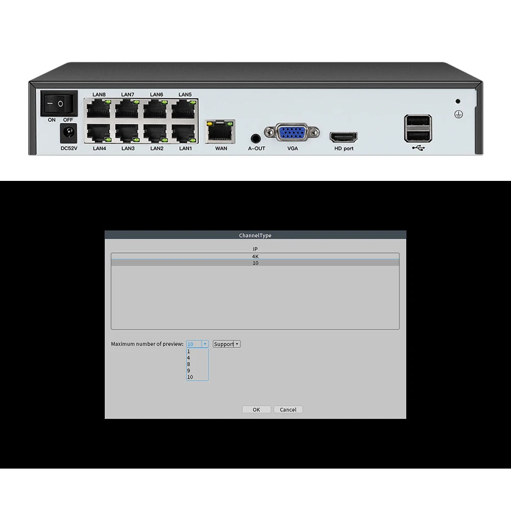 📹🛡️ PoE Network Video Recorder – NVR 4/8 Καναλιών με Face Detection, H.265+ & 4K Υποστήριξη 🎯