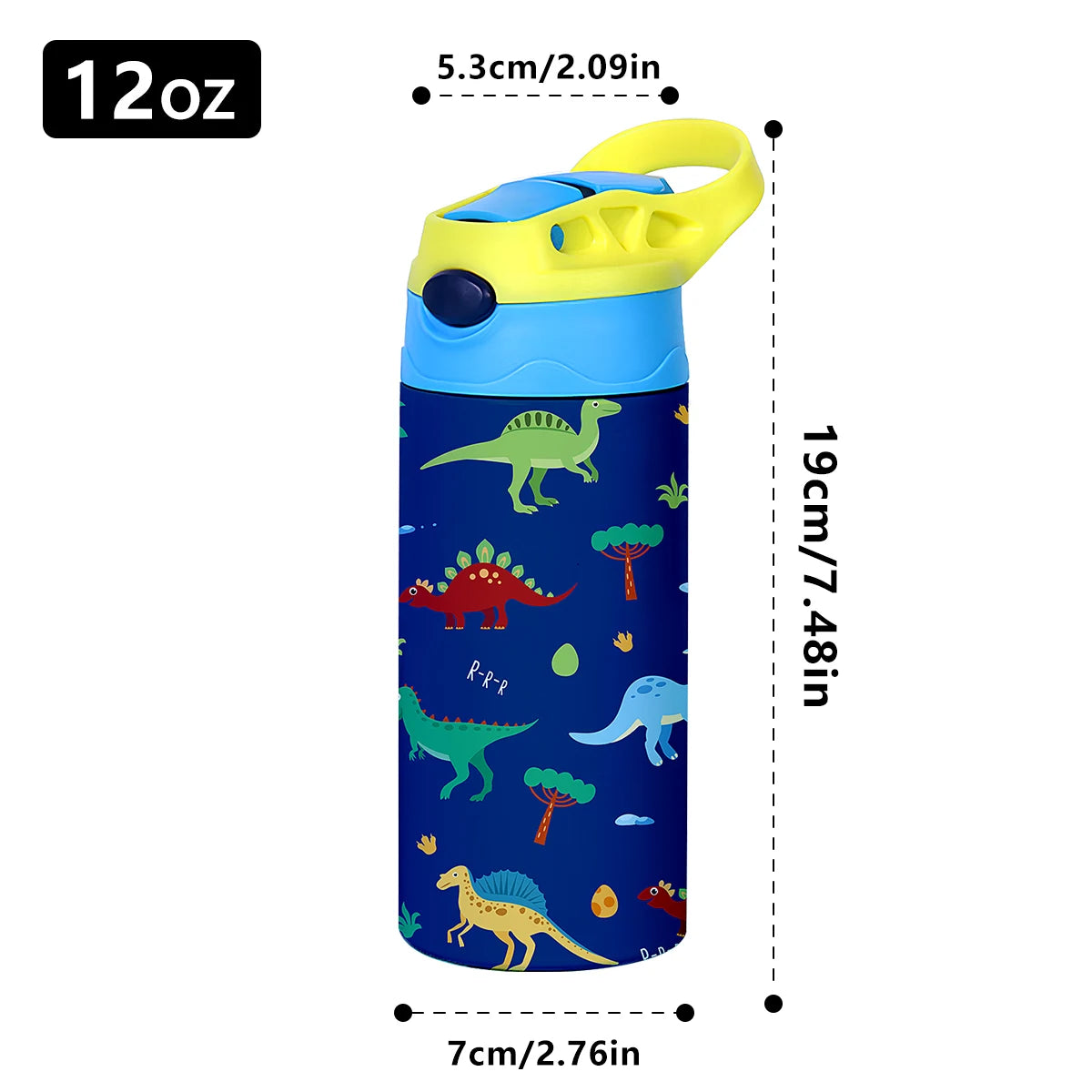 🧸 12OZ/350ml Cartoon Thermos Cup | Παιδικό Θερμός Ανοξείδωτο Ατσάλι με Σχέδια & Φορητό Καπάκι