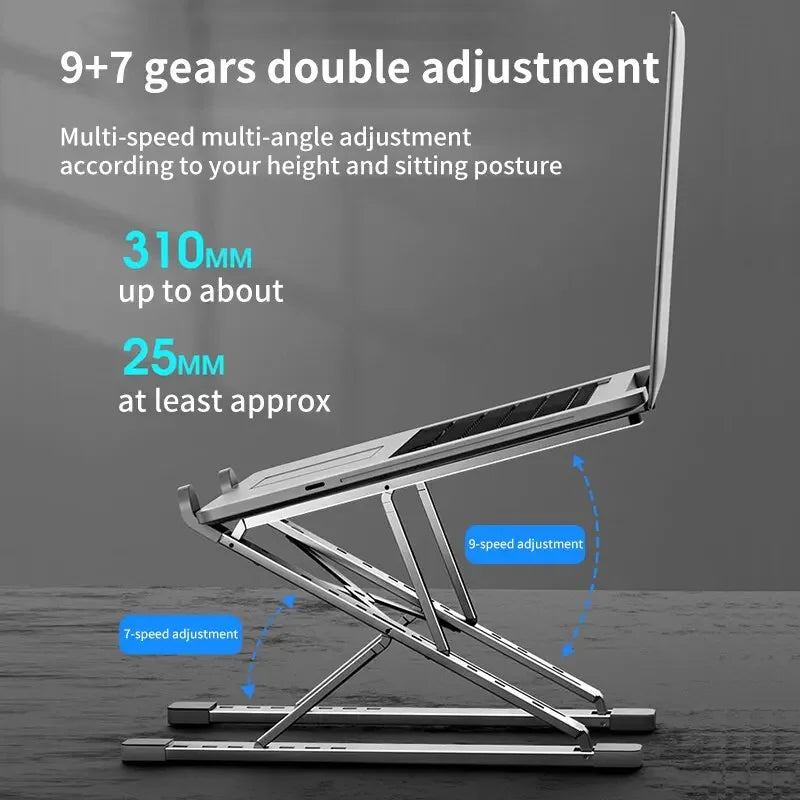 💻✨ Aluminum Laptop Stand – Ρυθμιζόμενη & Αναδιπλούμενη Βάση MacBook & Tablet 🎯