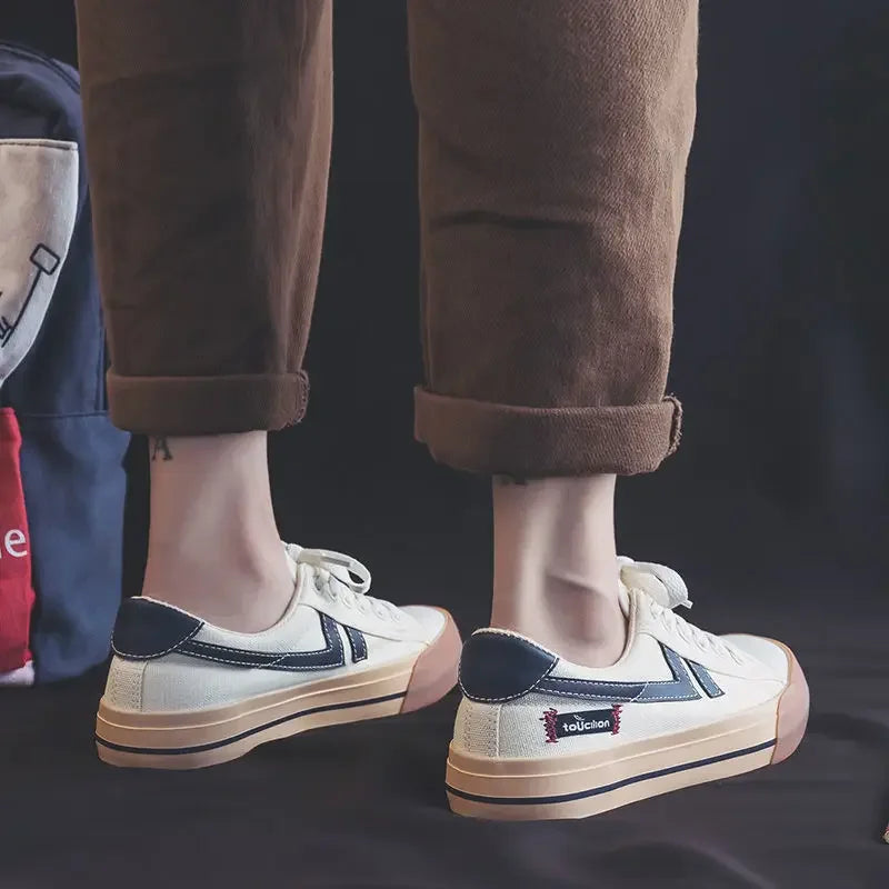 👟☀ Γυναικεία Canvas Flat Sneakers – Καλοκαιρινό Κορεάτικο Στυλ ☀👟