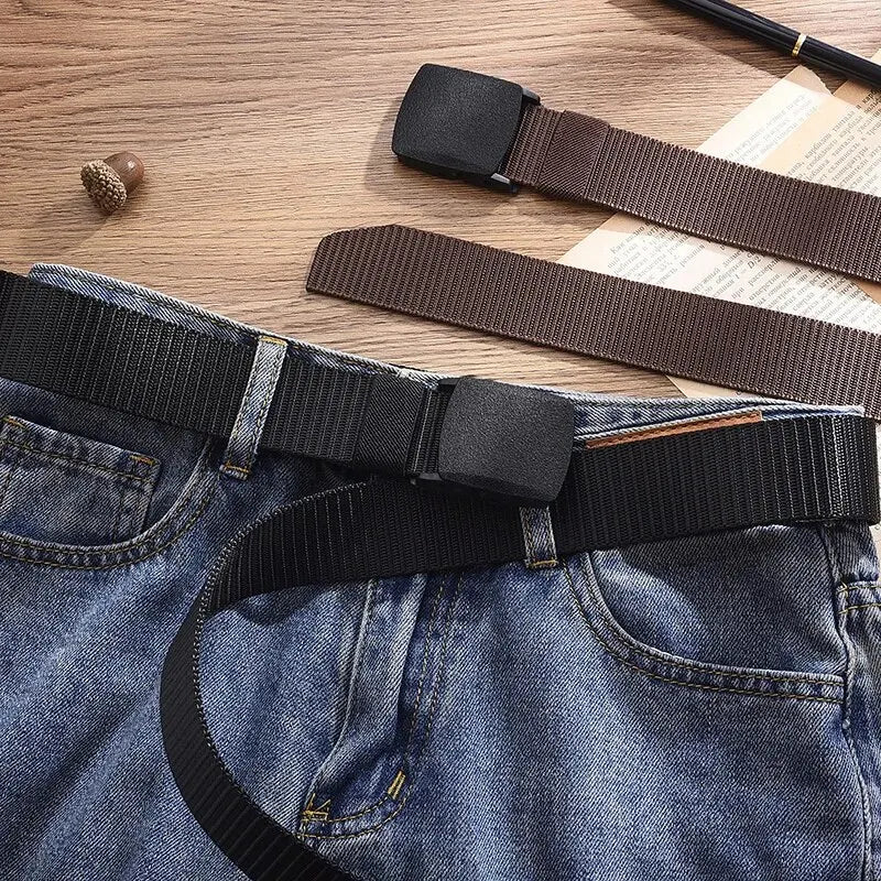 👖🪢 Unisex Tactical Ζώνη – Outdoor Casual Canvas & Nylon Belt 🎯 Μεταλλ-Free Ζώνη για Παντελόνια, Jeans & Σπορ
