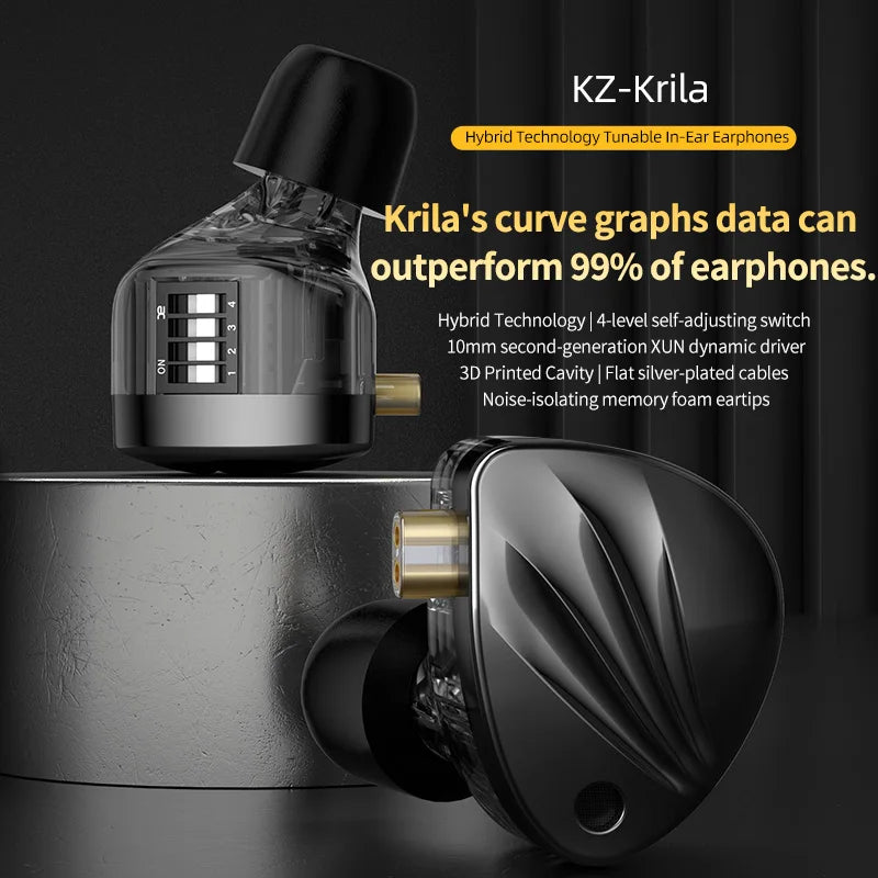 🎧 KZ Krila – Ενσύρματα HIFI In-Ear Ακουστικά με Τετραπλό Συντονισμό Ήχου