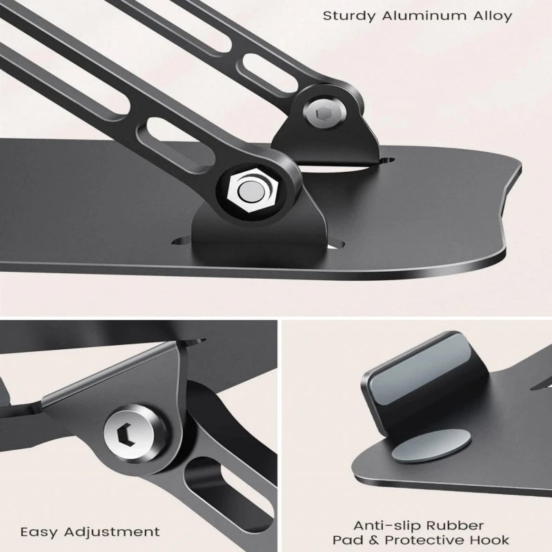 📱💻 Phone & Tablet Adjustable Stand – Αλουμινένια Αναδιπλούμενη Βάση έως 17’’ 🎯