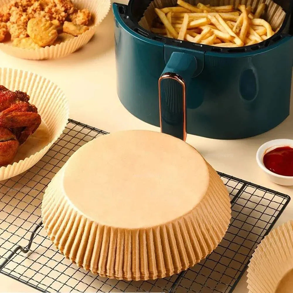 🍗🔥 Air Fryer Liners – Καθαρό Μαγείρεμα Χωρίς Κόπο! 🔥🍗 50/100pcs | Non-Stick | Eco-Friendly | Round Paper Liners