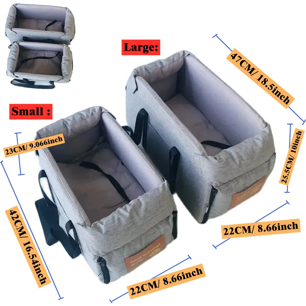 🚗🐶 Portable Console Booster Car Seat & Carrier – Πολυτελές Κάθισμα & Τσάντα Μεταφοράς για Μικρούς Σκύλους & Γάτες 🐾🛡️ Άνεση, ασφάλεια και στυλ – ακριβώς στο κέντρο της προσοχής!