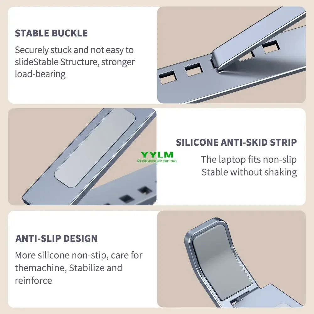 💻✨ N8 Double-Layer Laptop Stand – Αλουμινένια Αναδιπλούμενη Βάση Γραφείου 🎯