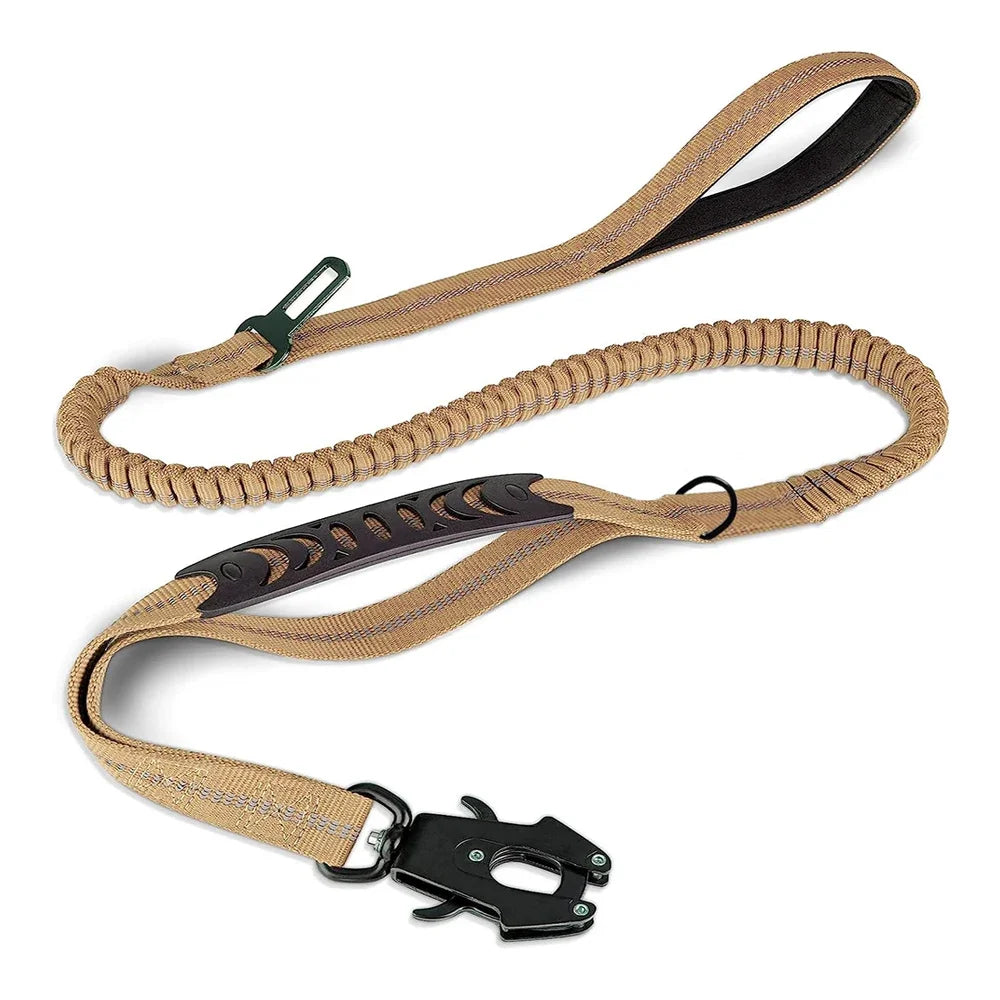 🚘🐕 Reflective Shock-Absorbing Dog Leash with Car Seatbelt – Tactical & Ανθεκτικό Bungee Λουρί 💥🦴 Αντοχή, έλεγχος & ασφάλεια – στη βόλτα και στο αυτοκίνητο!