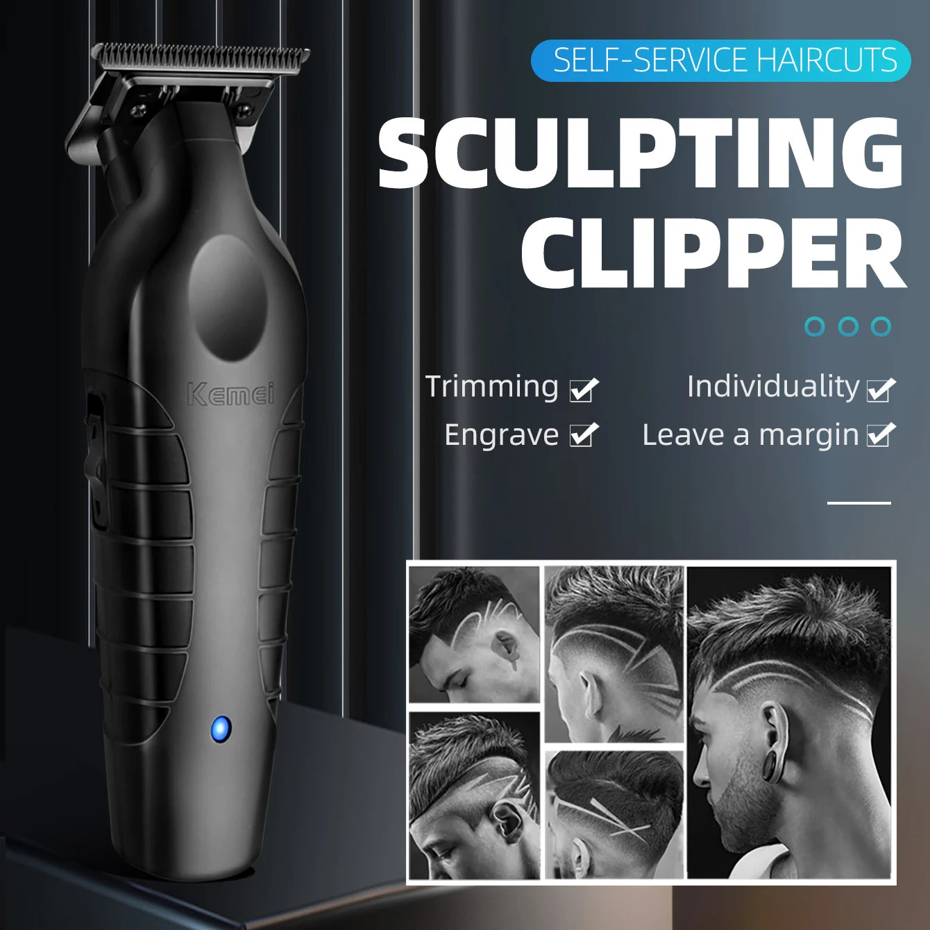 💈⚡ Kemei KM-2299 Professional Hair Clipper – 0mm Zero Gapped Trimmer ✂️ Ασύρματη Κουρευτική & Ξυριστική Μηχανή