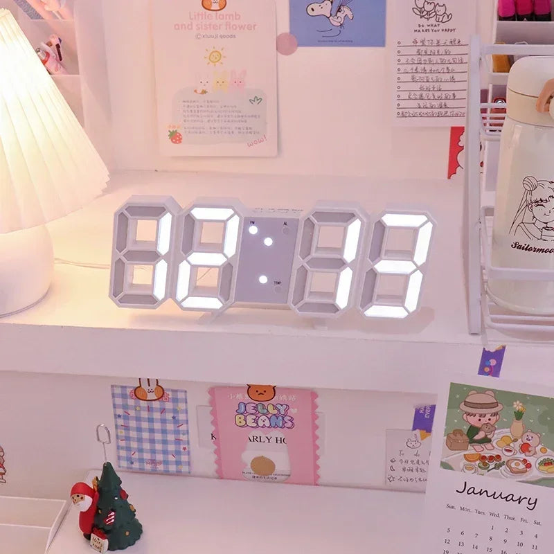 ⏰✨ Electronic Digital LED Wall Clock – Μοντέρνο Ρολόι Τοίχου & Γραφείου με Ξυπνητήρι 🖥️