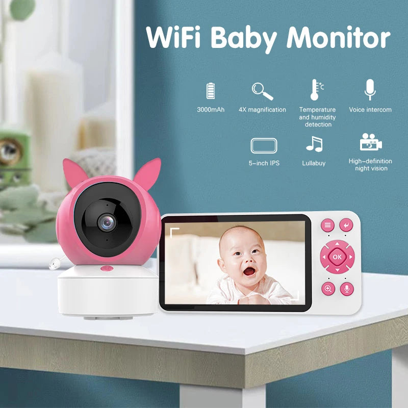 📹👶 DANMINI 5” – TuyaAPP Baby Monitor με Ασφάλεια & PTZ Κάμερα Η απόλυτη λύση για ήσυχους και ασφαλείς γονείς – δες το μωρό σου από παντού! 🍼💖