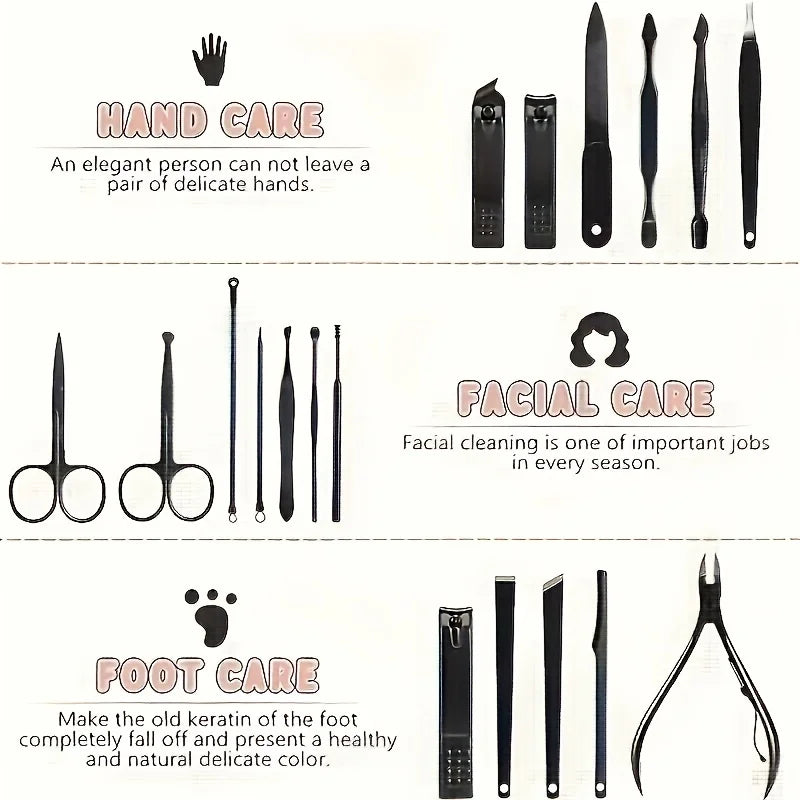 💅✂️ Professional Nail Clippers Kit – 7 έως 24 Τεμάχια 🧳 Σετ Μανικιούρ & Πεντικιούρ από Ανοξείδωτο Ατσάλι