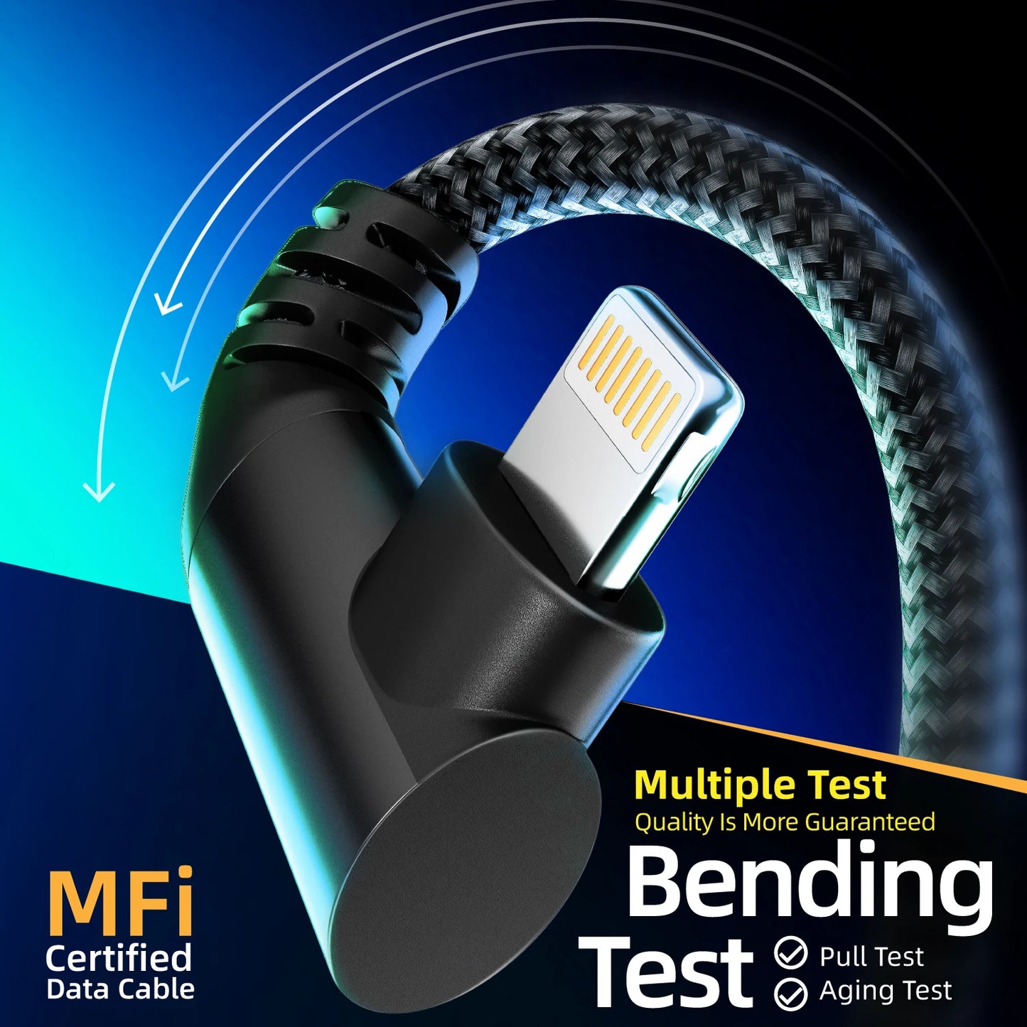 ⚡📱 90° Lightning Cable MFi Certified – Δεξιάς Γωνίας Φορτιστής για iPhone 14/13/12 🎯