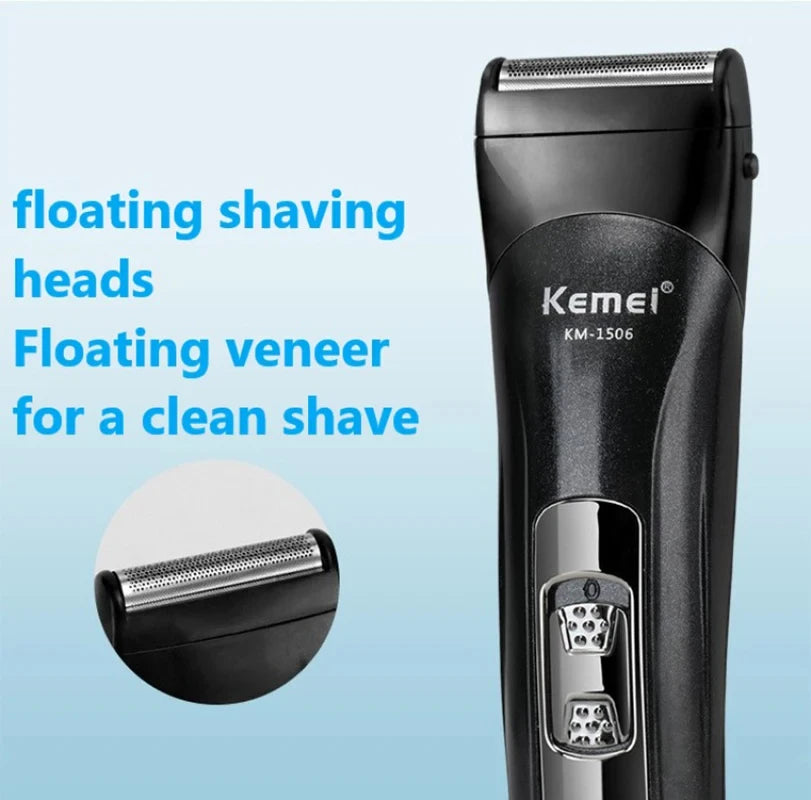 🧔✨ Kemei KM-1506 3 σε 1 – Ηλεκτρική Ξυριστική Μηχανή & Trimmer με USB Φόρτιση ⚡