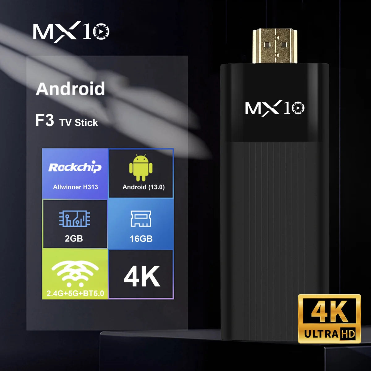 📺🔥 MX10-F3 TV Stick – Android 11, 4K Streaming, WiFi Dual-Band & 2GB+16GB Αποθήκευση 🎬