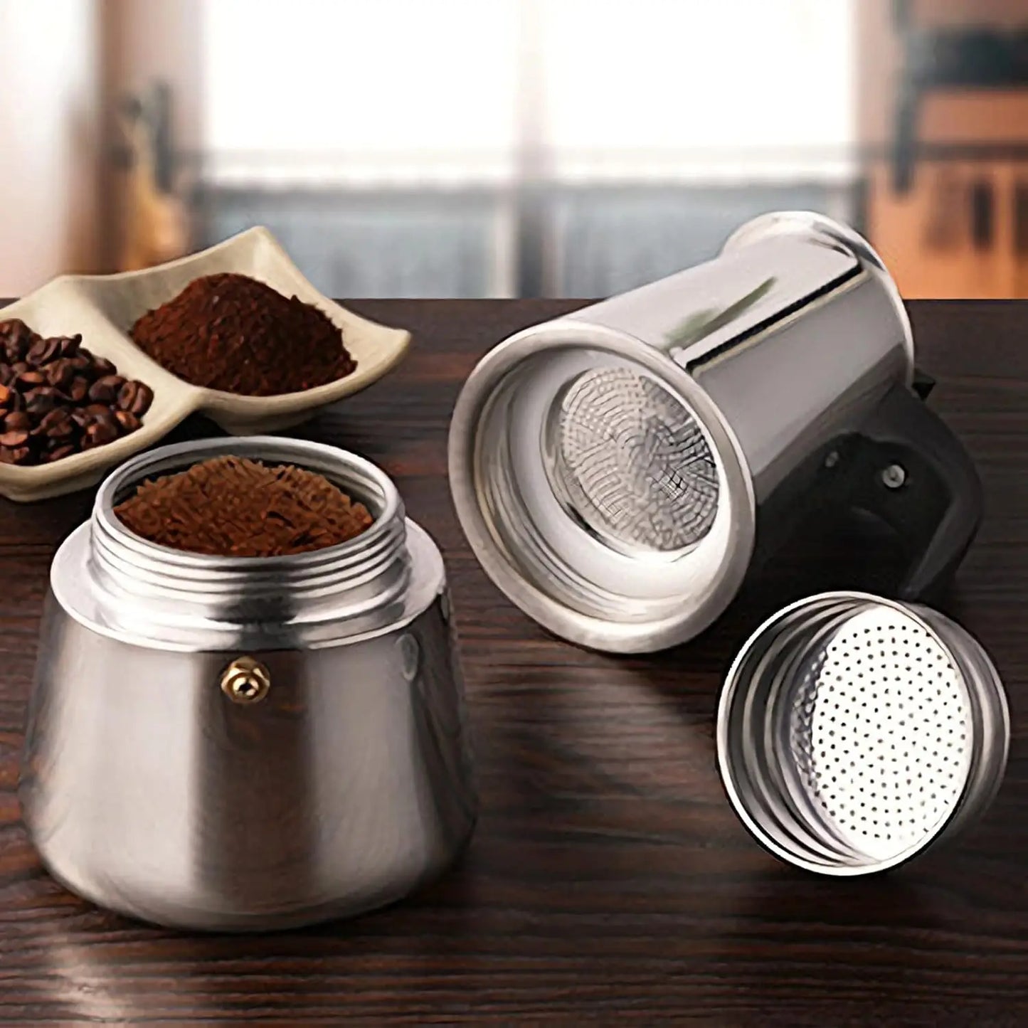 ☕✨ Κλασική Moka Pot – Για Έντονο & Αρωματικό Espresso στο Σπίτι! ✨☕ Stainless Steel Moka Coffee Maker Pot