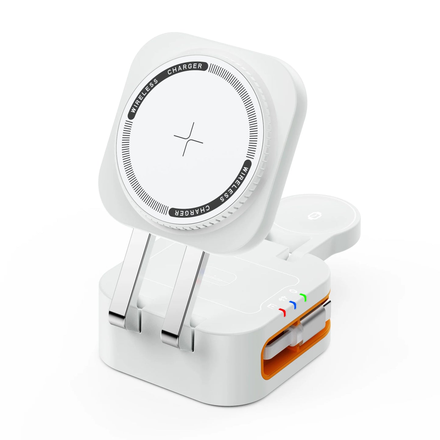 3-in-1 Portable 15W MagSafe Wireless Charging Cradle με Αναδιπλούμενο Καλώδιο