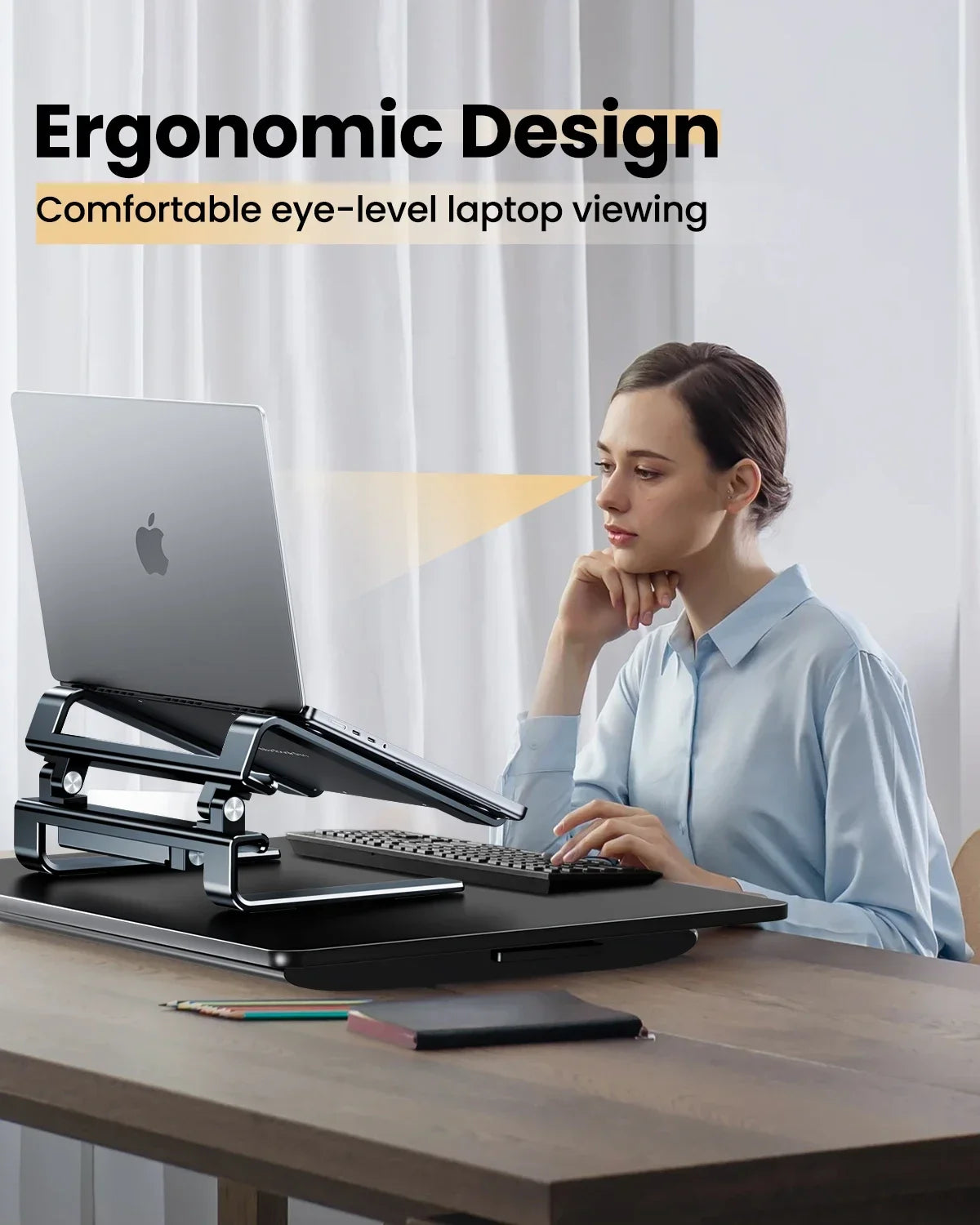 💻✨ Eary Aluminum Laptop Stand – Εργονομική Ρυθμιζόμενη Βάση Γραφείου 🎯