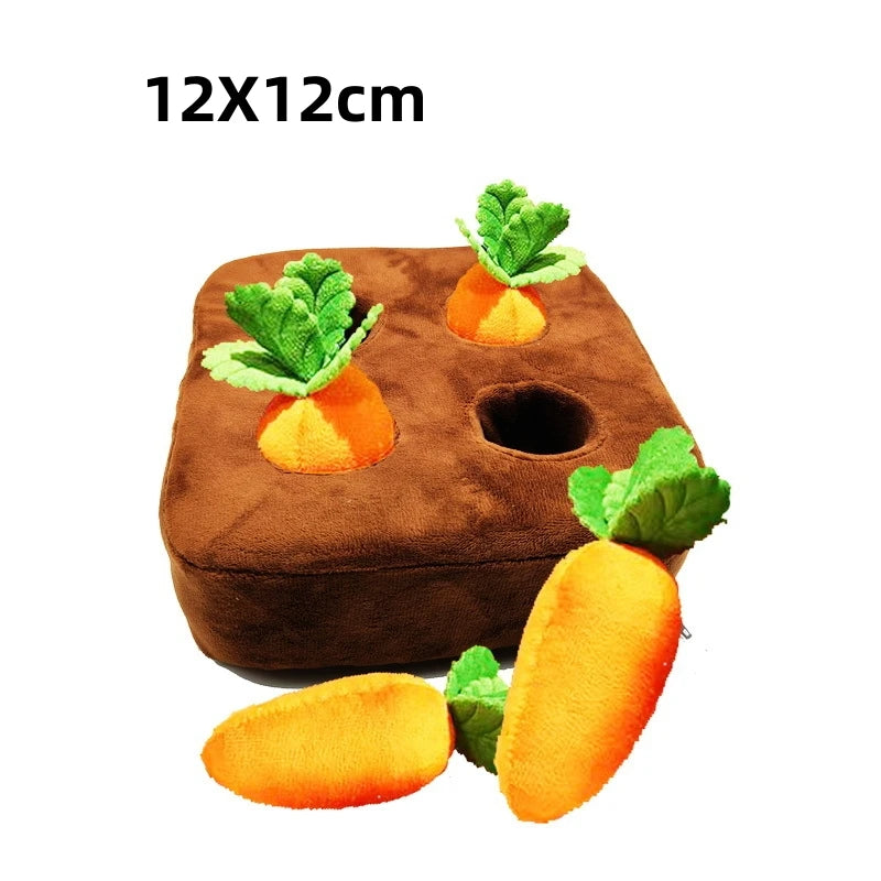 Dog Carrot Puzzle Toy 🥕🐶 | 2-in-1 Plush + Nosework Game 🎯 | Interactive & Non-Slip 🧩 | For Aggressive Chewers 💪