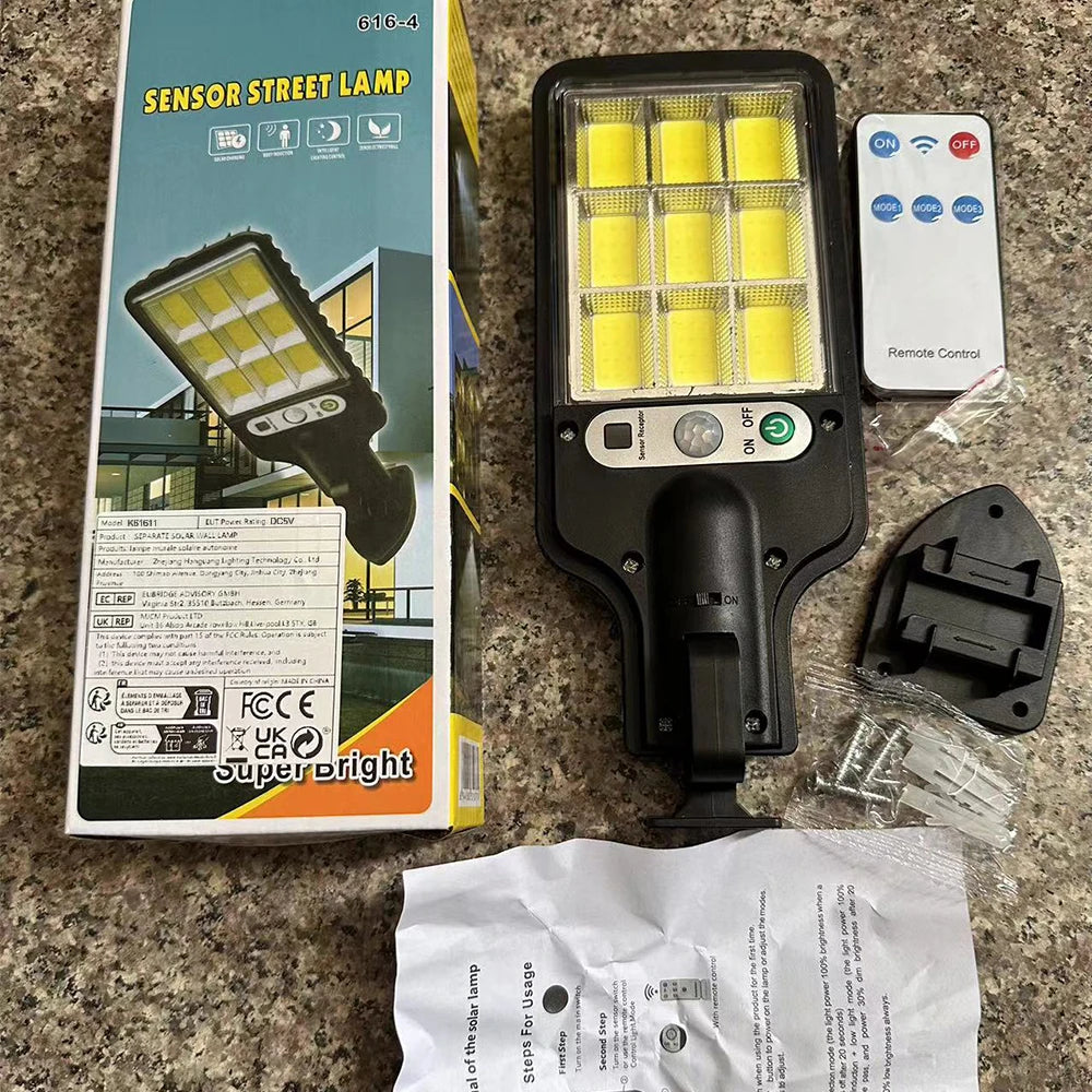 🌞🚪 Solar Motion Sensor Light – Έξυπνος Φωτισμός για Γκαράζ & Κήπο! 🚪🌞 108COB LEDs | 3 Modes | IP65 Waterproof | Adjustable Solar Panel
