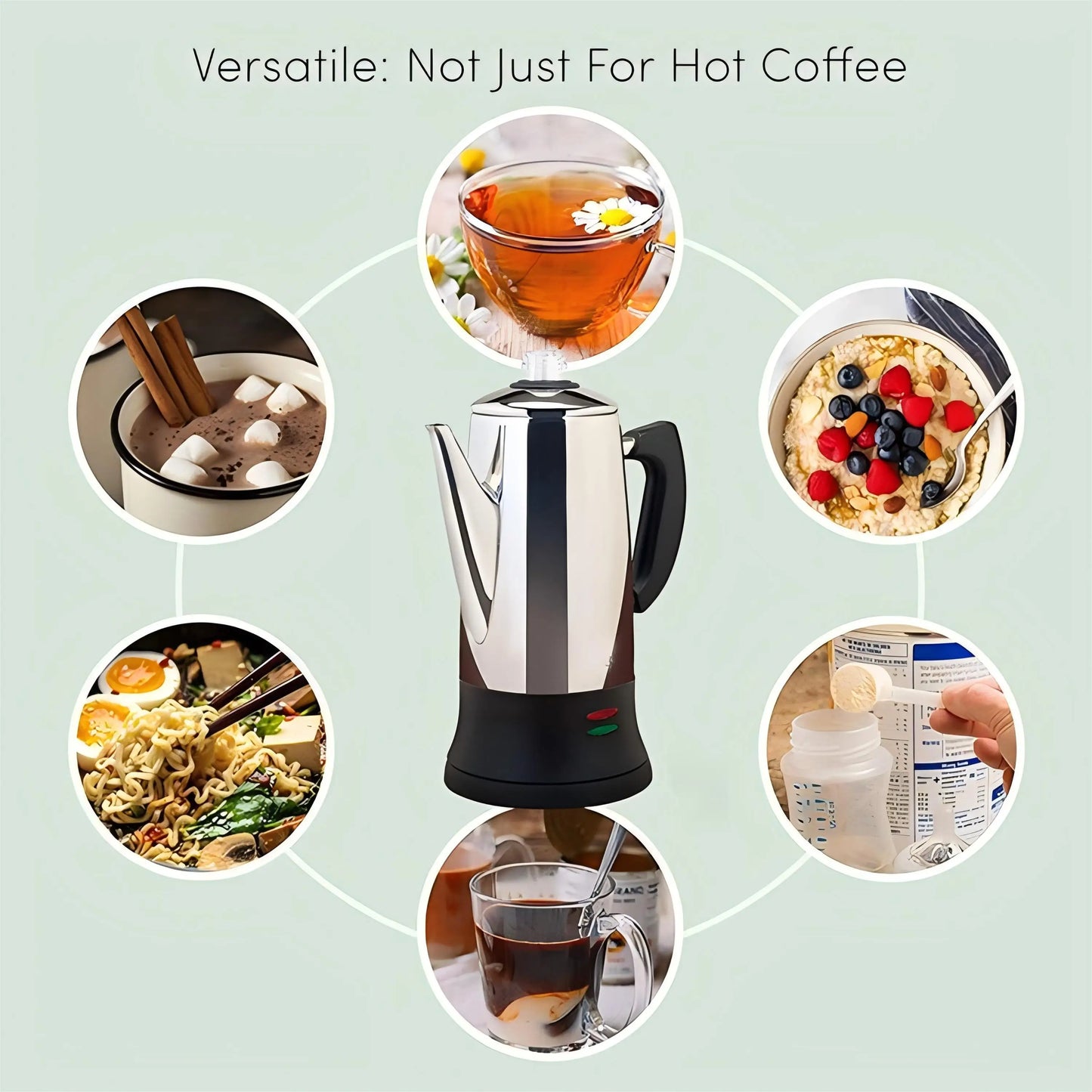 ☕⚡ Ηλεκτρική Καφετιέρα Percolator 1.8L – Για 12 Κούπες Αρωματικού Καφέ! ⚡☕ SOTECH Electric Coffee Percolator