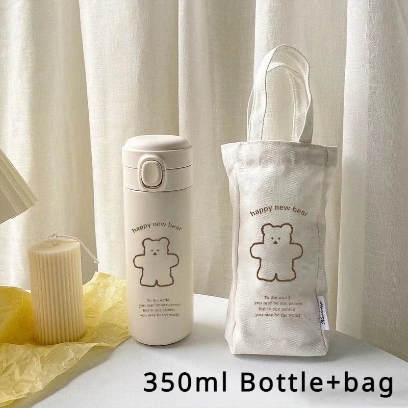 🐻 Bear Thermos Cup 350ml/450ml | Ανοξείδωτο Θερμός Μπουκάλι Νερού | Ιδανικό για Σπορ & Ταξίδια
