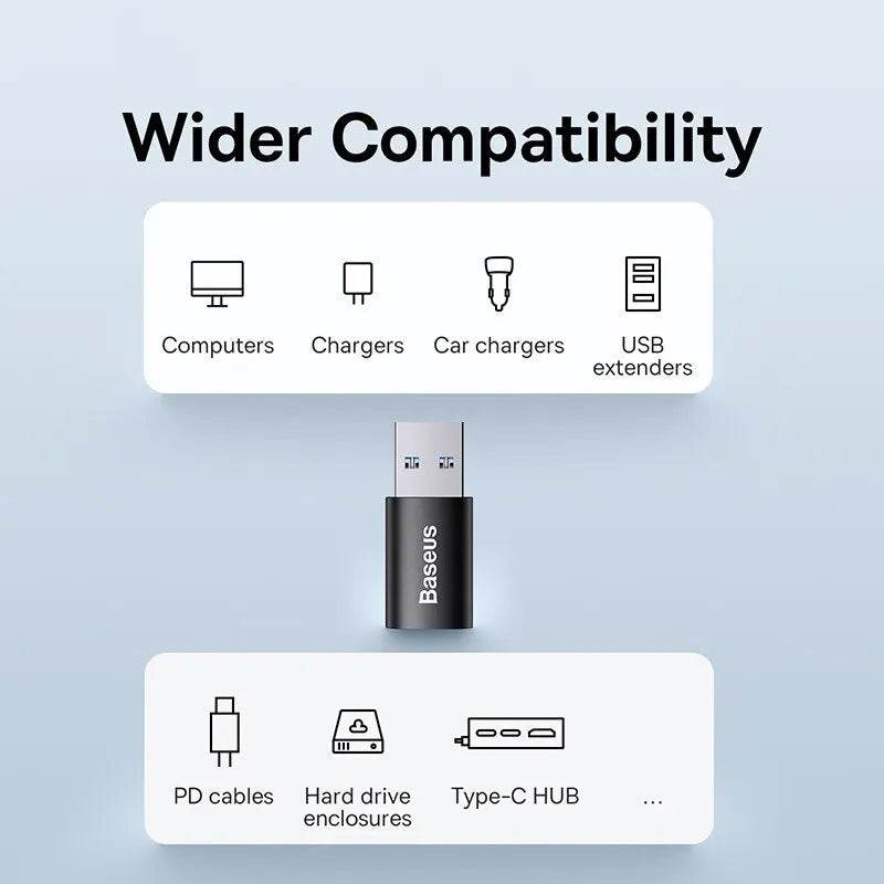🔌 Baseus USB OTG Data Transfer Adapter – Type-C Female to USB Male Converter