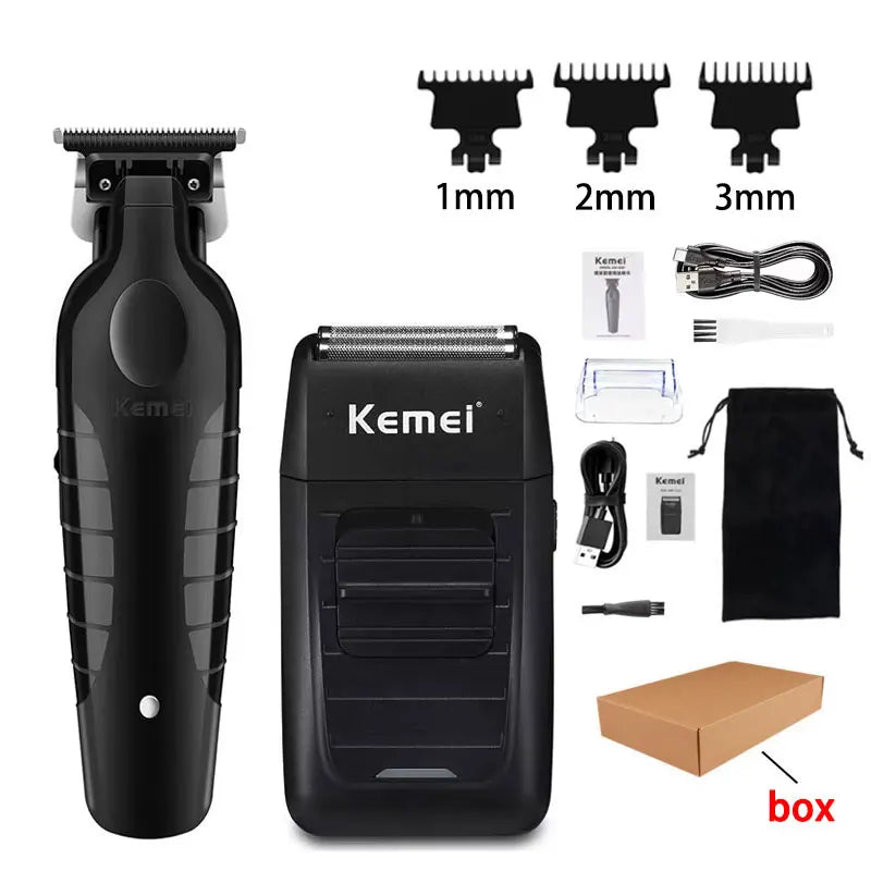 💇♂️⚡ Kemei Hair Clipper & Shaver Kit – Επαγγελματική Κουρευτική & Ξυριστική Μηχανή Ανδρών (KM-2296 / KM-2299 / KM-1102)