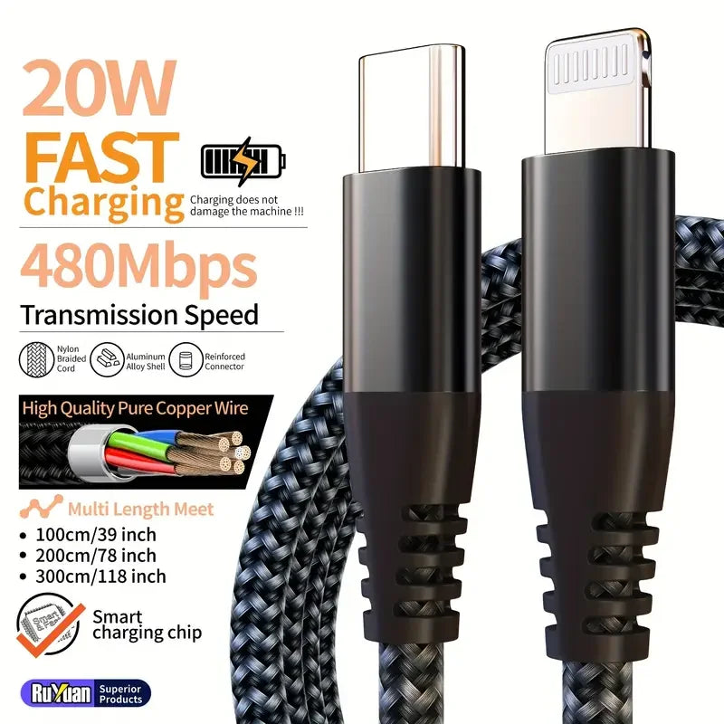 ⚡📱 LAIHONEN MFI Certified Cable – Type-C to Lightning Ταχεία Φόρτιση & Data Sync 🎯