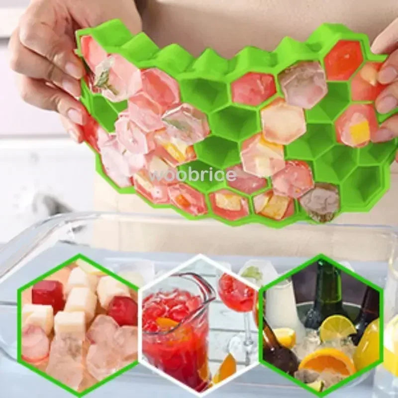🧊🍯 Ice Molds Honeycomb – Σιλικονούχα Φόρμα Παγάκια Κυψέλης BPA Free ✨