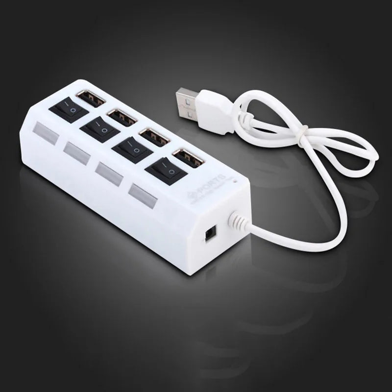 🔌 High Speed USB 2.0 Hub – 4/7 Θύρες με LED & Ανεξάρτητους Διακόπτες για PC & Laptop