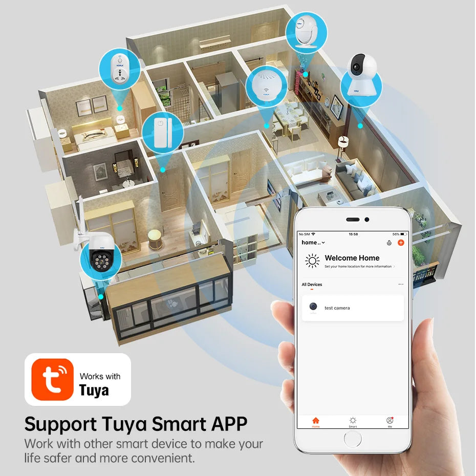 📸 KERUI Smart WiFi IP Pet Camera | 4K / 8MP Full HD Παρακολούθηση Σπιτιού για Κατοικίδια | Night Vision, Motion Tracking & Tuya Smart App