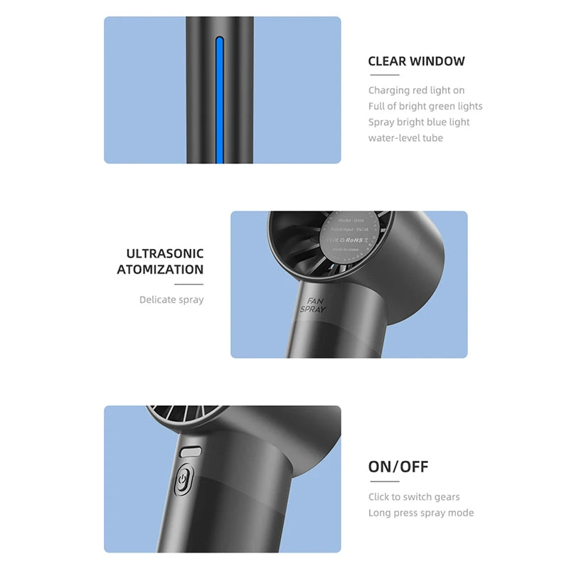 🌬️💧 Xiaomi Summer Portable Humidifier Fan – Δροσιά & Ενυδάτωση παντού! 💧🌬️ 2-in-1 Spray Fan & Humidifier