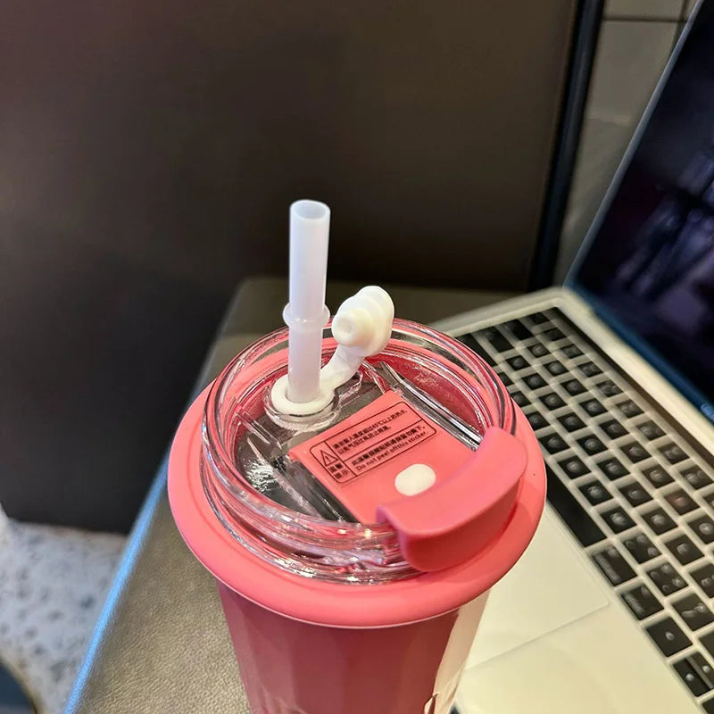 🥤 SEYGM Θερμός 500ML – 304 Ανοξείδωτο Ατσάλι με Καλαμάκι ❄️🔥