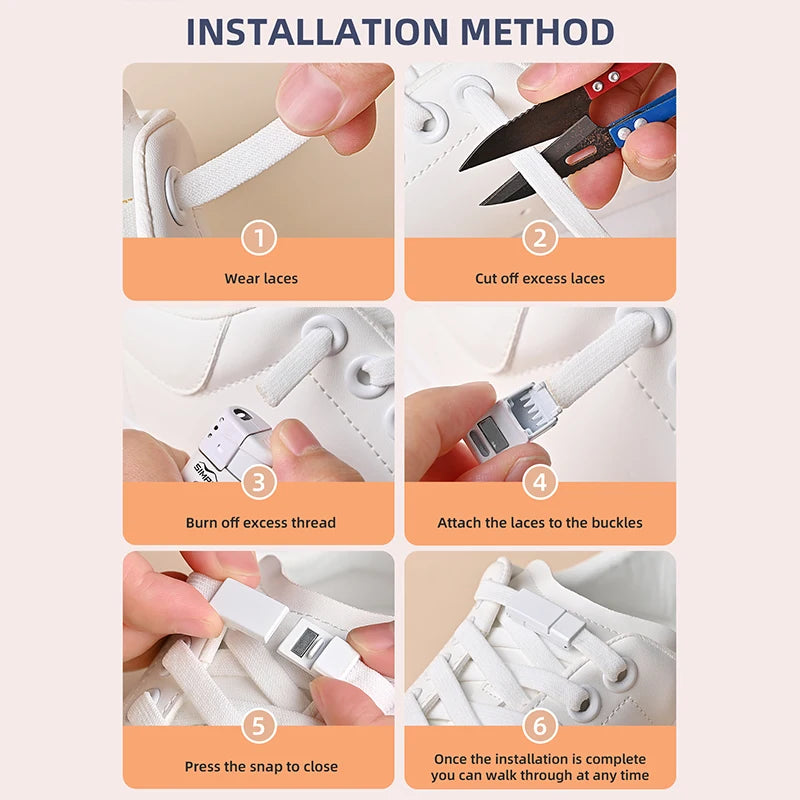👟✨ Μαγνητικά No Tie Elastic Shoelaces – Ελαστικά Κορδόνια χωρίς Δέσιμο για Παιδιά & Ενήλικες 🚀