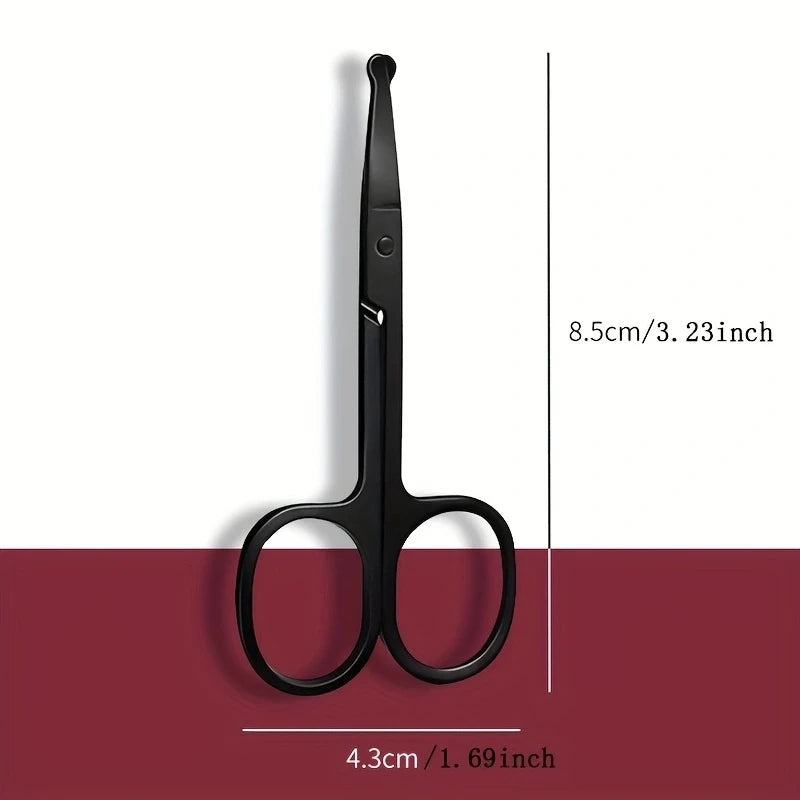 ✂️ 1PC Στρογγυλές Ψαλίδες Ασφαλείας για Τρίχες Μύτης – Stainless Steel