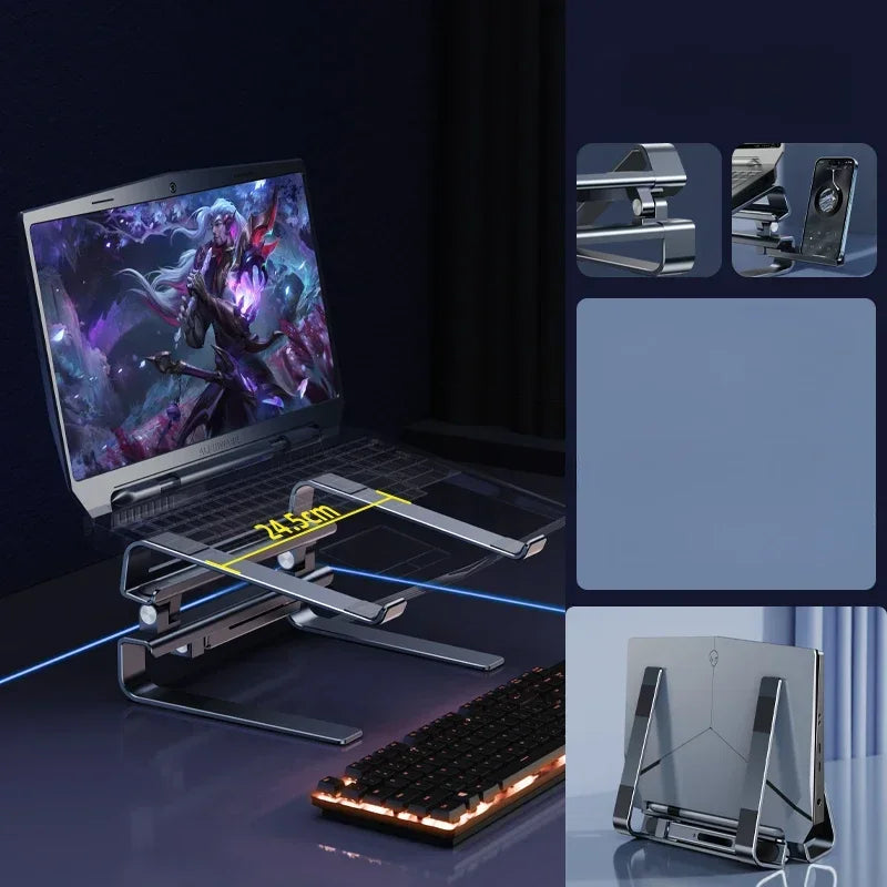 💻✨ Eary Aluminum Laptop Stand – Εργονομική Ρυθμιζόμενη Βάση Γραφείου 🎯