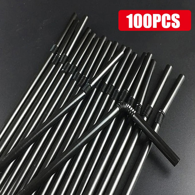 🥤🎉 Drinking Straws – Πολύχρωμα & Μαύρα Καλαμάκια 100-1000PCS ✨ Ιδανικά για Party, Γάμους & Καθημερινή Χρήση