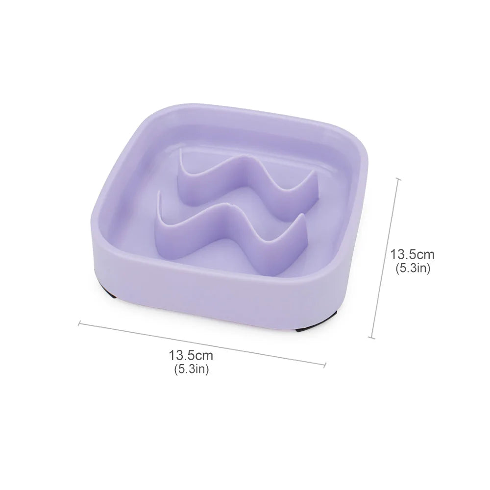 Slow Feeder Bowl 🐾🍽️ | Anti-Choke Design 😸🐶 | For Small Dogs & Cats 🐕🐈 | Square/Round Shape ✅