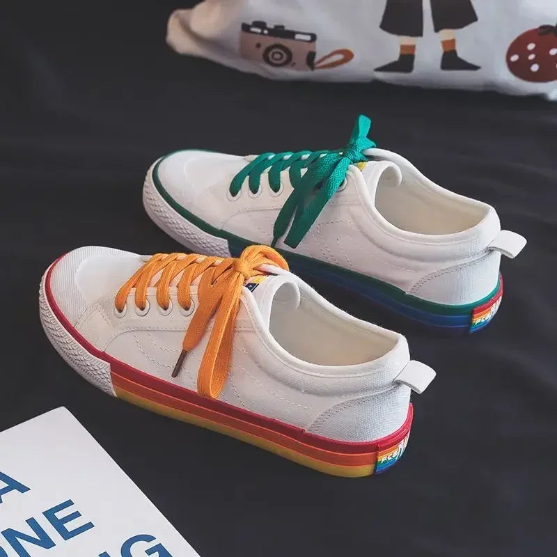 👟✨ Νέα Άφιξη – Γυναικεία Canvas Vulcanized Sneakers σε Κορεάτικο Στυλ ✨👟