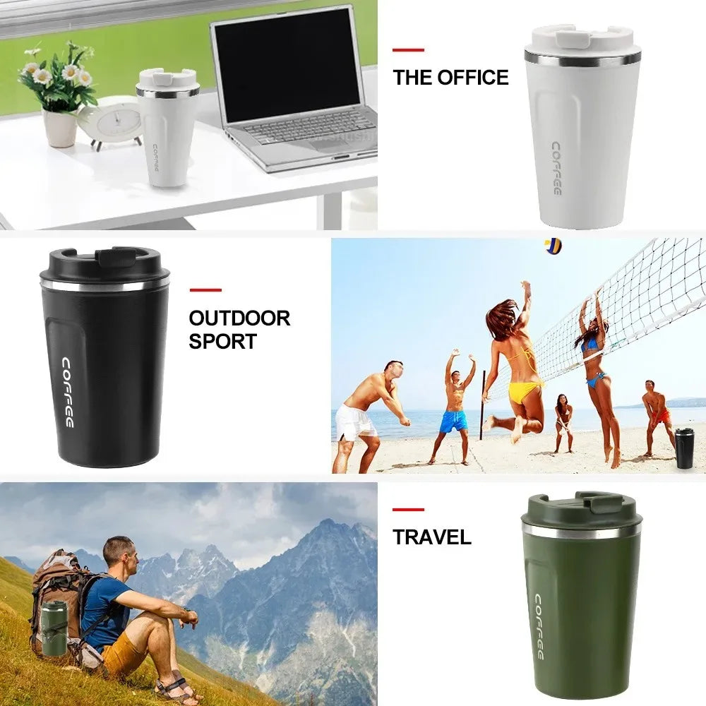 🌡️ Thermo Café Mug 380ml/510ml | Διπλή Μόνωση Ανοξείδωτο Θερμός | Καφές, Τσάι & Ροφήματα On-the-Go