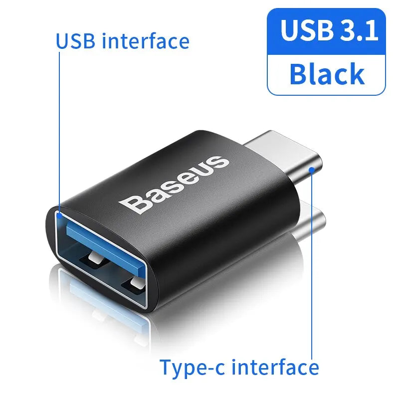 🔌 Baseus USB OTG Data Transfer Adapter – Type-C Female to USB Male Converter