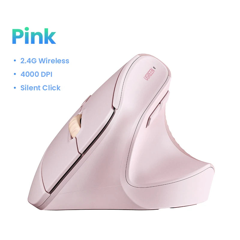 🖐️ UGREEN Vertical Wireless Mouse Ergonomic Design • 2.4G Wireless • 4000 DPI • 6 Silent Buttons – For MacBook, Laptop & PC 🖱️✨