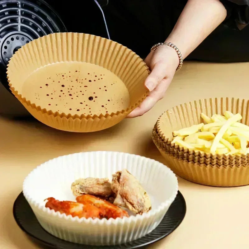 🍟✨ Disposable Air Fryer Paper – Καθαριότητα & Μαγείρεμα Χωρίς Κόπο! ✨🍟 Non-Stick Baking Liners | Oilproof | Multi-Use Kitchen Pads