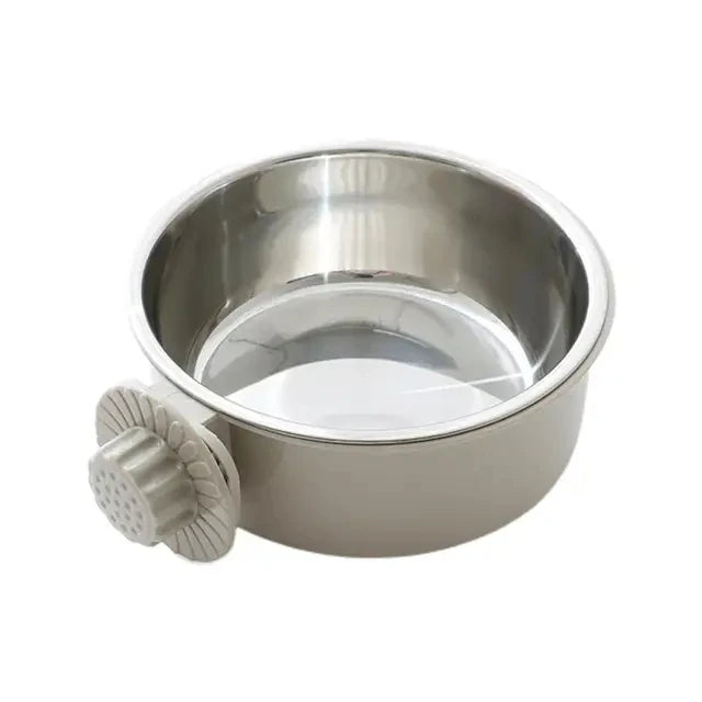 Hanging Pet Bowl 🐾 | 2-in-1 Detachable Design 🥣 | Stainless Steel 🔩 | Fixed Crate Feeder for Cats & Dogs 🐶🐱