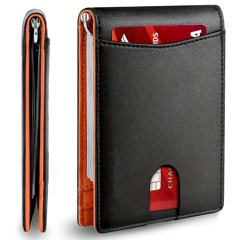 👛🕴️ Ανδρικό Slim Πορτοφόλι – Συνθετικό Δέρμα, RFID Blocking & Money Clip 💳💵