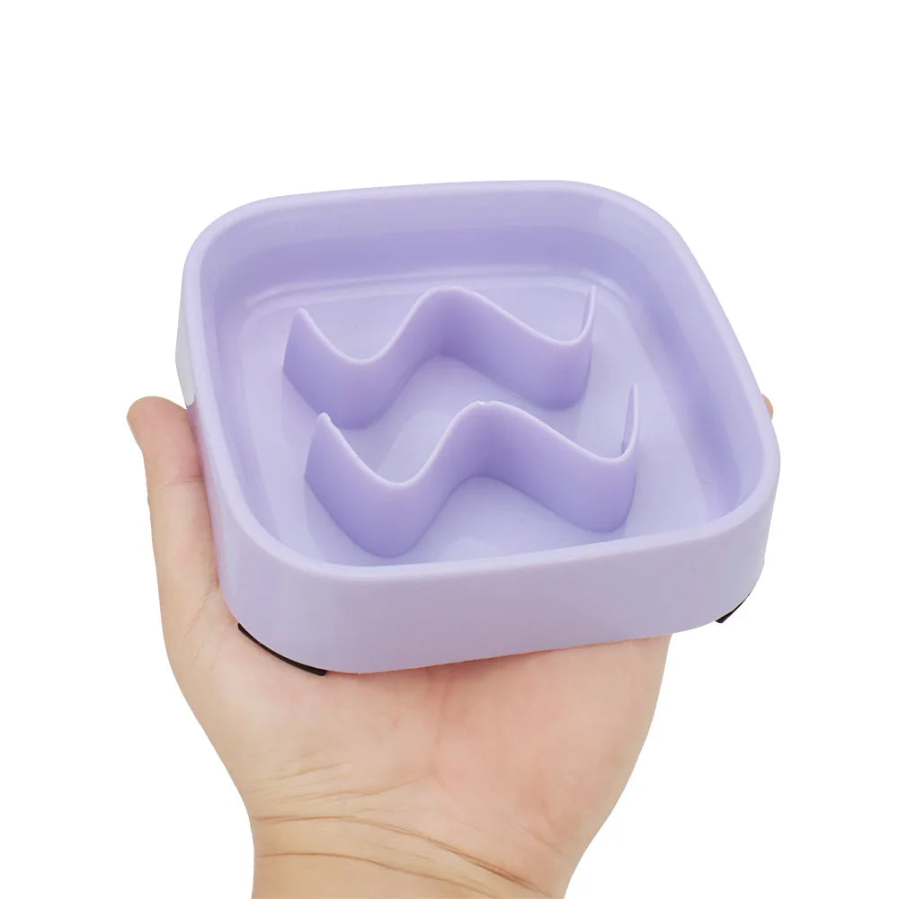 Slow Feeder Bowl 🐾🍽️ | Anti-Choke Design 😸🐶 | For Small Dogs & Cats 🐕🐈 | Square/Round Shape ✅